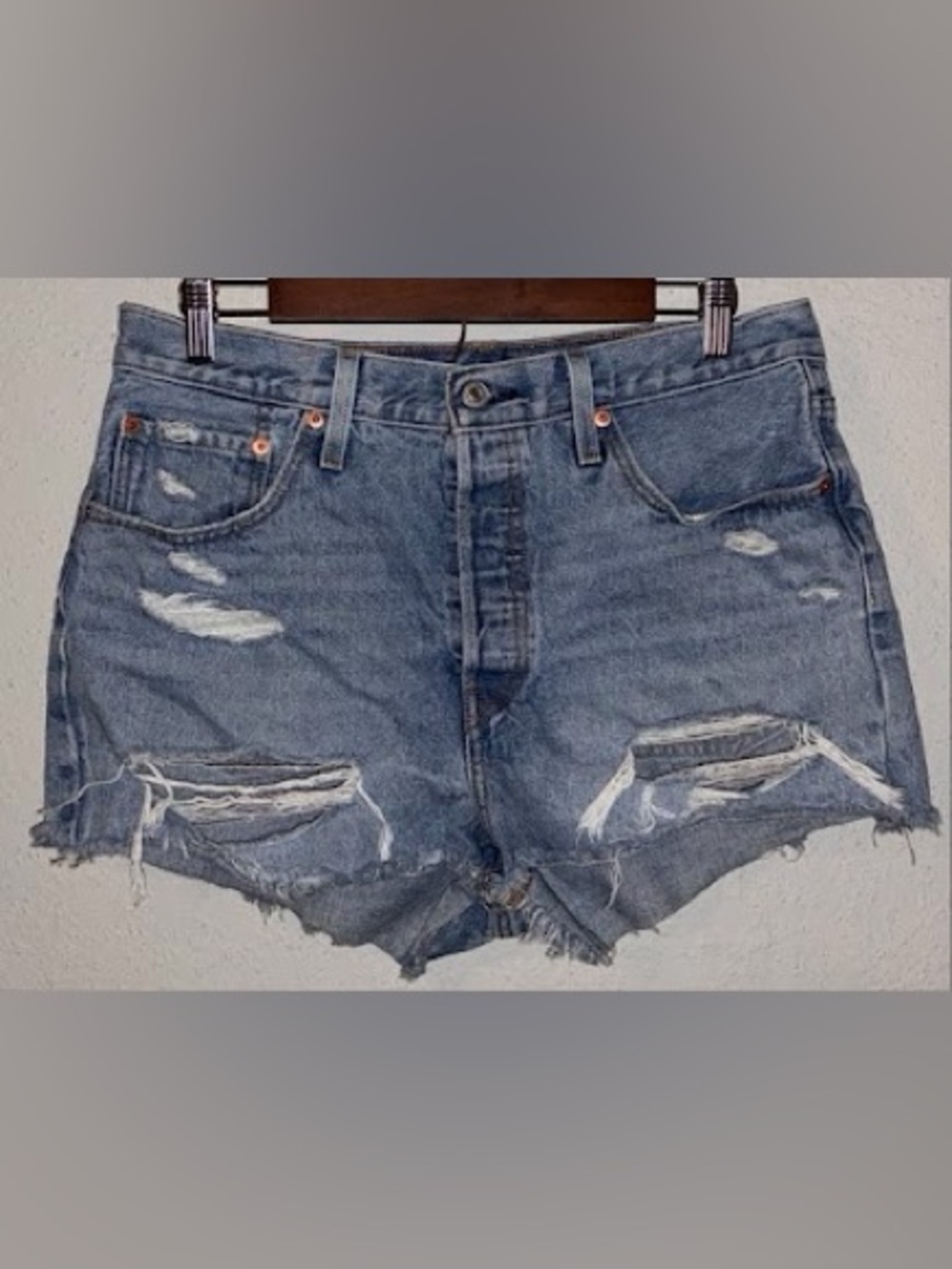 Levi’s 501 Original Distressed Denim Shorts - Size 31